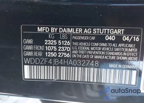 2017 Mercedes-Benz E 300 from USA, damaged, VIN WDDZF4JB4HA032748